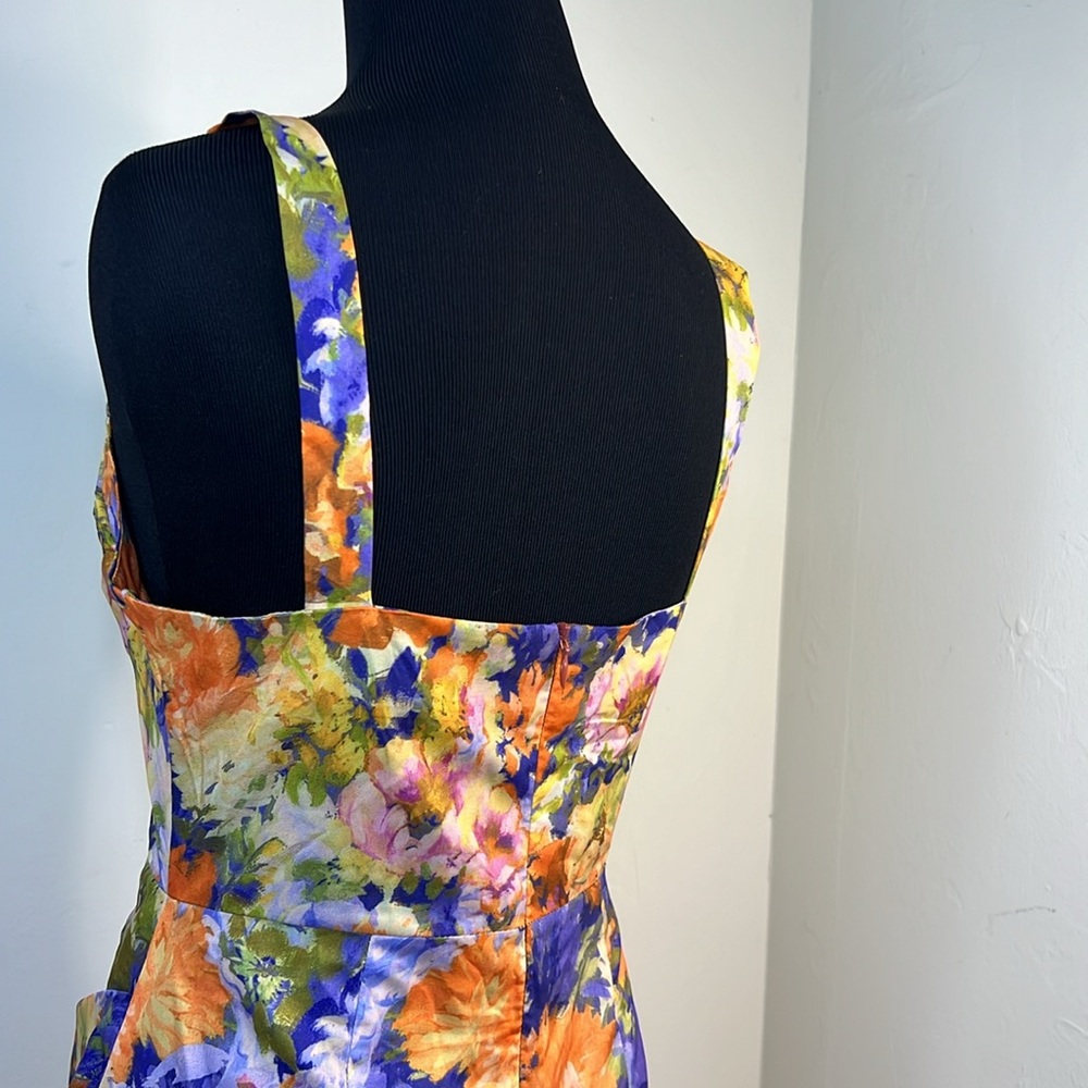 CIDER ASYMMETRIC HEM FLORAL MIDI DRESS S - Picture 8 of 10